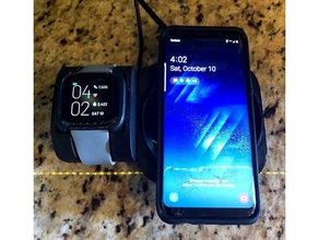 fitbit versa 2 & samsung wireless charger dock station mobile phone watch 3d print model - Mito3D