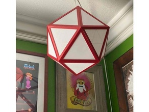 icos paper lamp - post hanging icosahedron interior lighting 3d print model - Mito3D