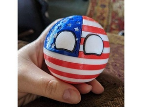 Uniti d'America palla murica polandball usaball 3d print model - Mito3D