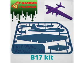 famous planes - b17 kit card airplane boeing build building kitcard plane vehicle 3d print model - Mito3D