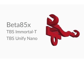 betafpv beta85x tbs immortal-t + unify nano mount beta 85 crossfire immortal antenna team black sheep 3d print model - Mito3D