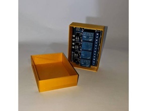 4 channel relay enclosure channels box case cover electronics elegoo goblin powersupply board mount 3d print model - Mito3D