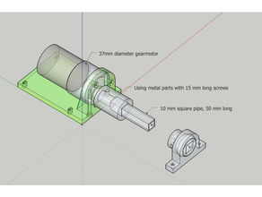10 mm square pipe drive 3d print model - Mito3D