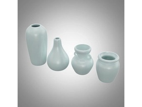 miniature blanc porcelaine ensemble céramique modèle poterie soutenir 3d print model - Mito3D