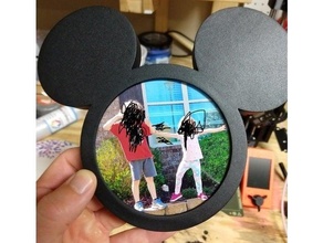 mickey mouse picture frame photo 3d print model - Mito3D