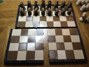 seccionado magnético tabuleiro xadrez + caixa notação rótulos 45mm entrelaçado quadrados borda 3d print model - Mito3D