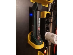 parkside led light wall mount flashlight holder 3d print model - Mito3D