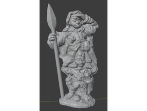 hobbit halfling ranger scout lookout bandit spearman warrior dungeons dragons d&d 3d print model - Mito3D