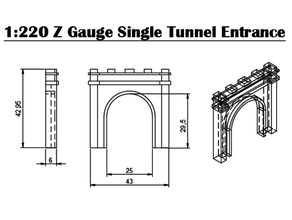 1 220 calibre soltero túnel Entrada 00 1220 diarama modelo ferrocarril entrenar trenes escala 3d print model - Mito3D