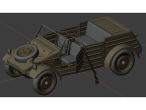 kubelwagen car hobby toy ww2 weapons 3d print model - Mito3D