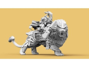 emperor's lion guard 40k atlanforge custodes cyber emperor marine mounted rider royal space warhammer 3d print model - Mito3D