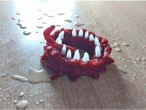 monster mouth creepy flesh halloween meat scary teeth tonque 3d print model - Mito3D
