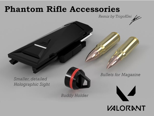 phantom rifle accessories buddy holder valorant game gun 3D print model - Mito3D