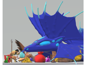 rakiki big blue nekkid bird dungeons dragons 3d print model - Mito3D