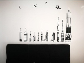 mar continuar pared decoración 2d Arte decorativo nasa cohete espacio astronave súper pesado 3d print model - Mito3D