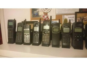 basic vintage gsm analog mobile phone stand 1610 1g 2110 2g 3310 3410 7200 8110 banana brick ericsson microtac motorola nokia siemens s10 s4 3d print model - Mito3D