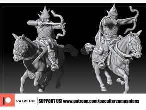 dunkel Mongol montiert Bogenschütze Elfen Patreon eigenartig Begleiter Wargaming Kriegshammer 3d print model - Mito3D