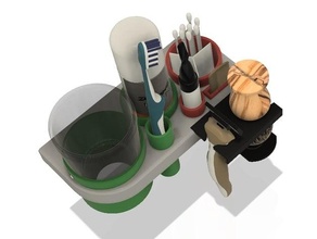 zahnb rste rasierer ablage bad waschbecken sortiment toothbrush holde 3d print model - Mito3D