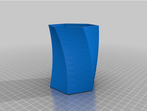 esagonale matita tazza b spline curva 3d print model - Mito3D