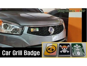 voiture gril badge 3d print model - Mito3D