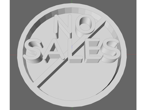 nosales embossed sales salespeople soliciting sign 3d print model - Mito3D
