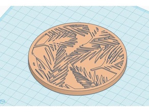 Palme bilden Bürste Reiniger Untersetzer Kreis Rabatt Getränk Blatt Blätter Matte Pinsel 3d print model - Mito3D