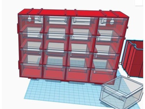 Kommode almacenamiento apilable 4x4 stapelbar Lager Schublade 3d print model - Mito3D
