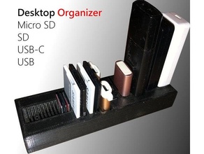 mikro sd holder USB tf usb c sıra organizatör Aksesuarlar masaüstü kart Kulp destek 3d print model - Mito3D
