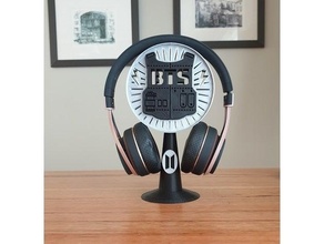 bts headphone stand birthday christmas easy gift headphones holder jhope jimin jin jungkook korea kpop pop music namjoon support suga taehyung 3d print model - Mito3D