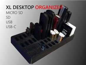 micro sd escrivaninha organizer USB tf usb c holder xl acessórios suporte organizador cartão 3d print model - Mito3D