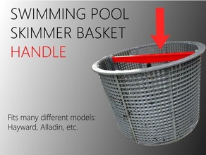 skimmer basket replacement handle fits hayward aladdin & brands pool leaf filter ski spool holder swimming adapter 3d print model - Mito3D