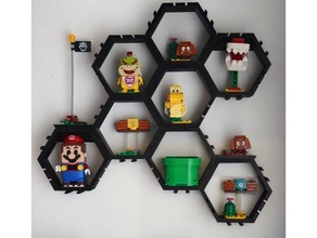 Mario minifigs altıgen Görüntüle duvar bağlar 3d print model - Mito3D