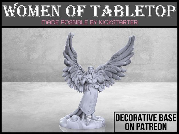 angelic cleric - tabletop miniature angel dnd dungeons dragons fantasy femal female game gaming girl human humanoid mini play role woman women 3D print model - Mito3D