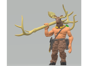 cervidae folk shatjan giant elk antler staff bow dungeons dragons 3d print model - Mito3D