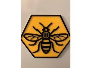 Manchester abeille hexagone 3d print model - Mito3D