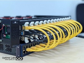 Ahududu pi 4 2u rack mount işaret ii 12 samsung t5 kol sunucu mikro montaj dirsek 3 3d print model - Mito3D
