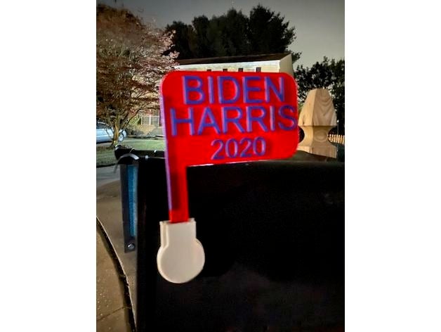 biden harris mailbox flag 3D print model - Mito3D