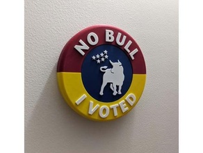 bull voted - 3d durham 2020 voting sticker 3d print model - Mito3D