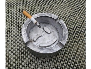 winky-face ash tray aluminum cast face forge metal smiley wink winky 3d print model - Mito3D