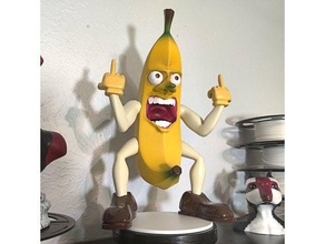 unhöflich Banane Vogel Obst Mitte Finger 3d print model - Mito3D