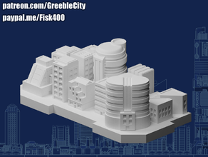 Greeblecity megatower 16 techo barrio edificio bloques cyberpunk escritorio estante soporte juguete ciudad verde modelo rpg losas mesa juego azar guerra 3d print model - Mito3D