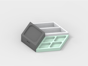modular escritorio organizador envase contenedores ordenado casa suministros bandeja oficina organización apilable caja 3d print model - Mito3D