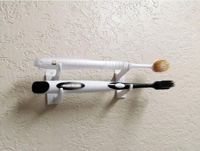 escovas dente suporte bastão parede banheiro acessórios limpar limpo casal dental Cuidado lava louças saudável Salve espaço salvando escova 3d print model - Mito3D