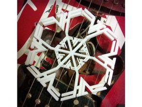 van halen snowflake based necklace design - 2 wings 3d print model - Mito3D