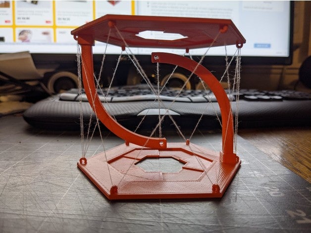 string supported tensegrity table 3D print model - Mito3D