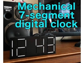 mechanical 7-segment digital clock 3d print model - Mito3D
