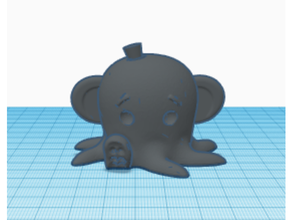 monkypus hat cute monkey octo octopus tophat 3d print model - Mito3D