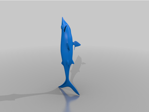 falcatus squalo carbonifero estinto pesce preistorico preistoria 3d print model - Mito3D