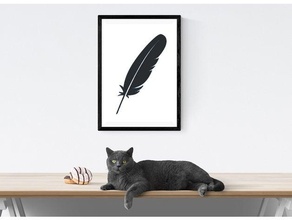 feather - 2d wall art feathers twd twdesign wallart 3d print model - Mito3D