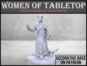 catfolk cleric - tabletop miniature dnd dungeons dragons fantasy female game gaming girl humanoid mini roleplay rpg woman women 3d print model - Mito3D